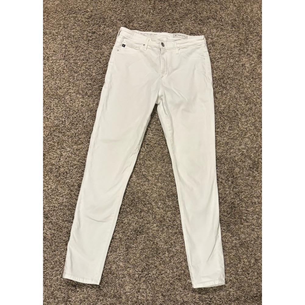 Anthropologie AG Adriano Goldschmied High Rise Abbey Ankle Skinny Jeans White 27